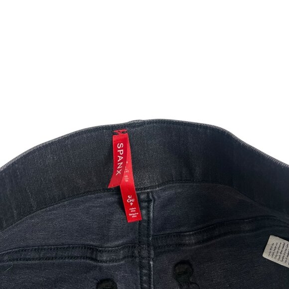 SPANX Straight Ankle Jeans Size Small Denim Pull On Vintage Black Slimming 20355 - Picture 10 of 13